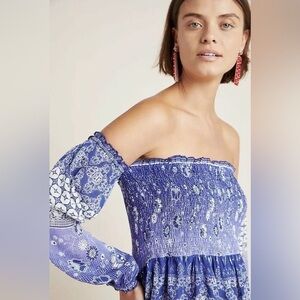 Anthropologie x Raga Willa Off The Shoulder Smocked Dress - size XS NWT COPY